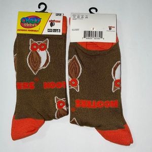 ADULT HOOTERS OWL CRAZY CREW SOCKS NEW